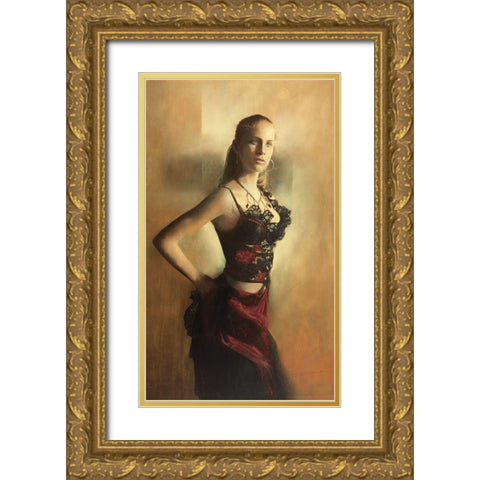 GIADA FIGLIA DARTE Gold Ornate Wood Framed Art Print with Double Matting by Sgarbossa, Antonio