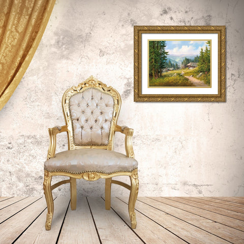 IN THE BLACK FOREST Gold Ornate Wood Framed Art Print with Double Matting by Bochmann, Joh.