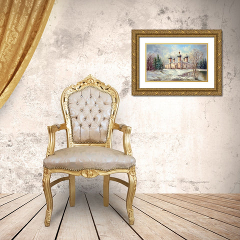 WINTER IN SAMARA Gold Ornate Wood Framed Art Print with Double Matting by Glassl, Helmut