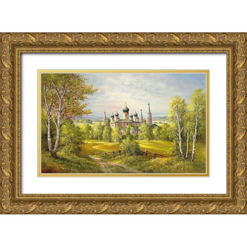 MONASTERY NEAR KALININGRAD Gold Ornate Wood Framed Art Print with Double Matting by Glassl, Helmut