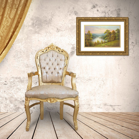 DISTANT VIEW Gold Ornate Wood Framed Art Print with Double Matting by Glassl, Helmut