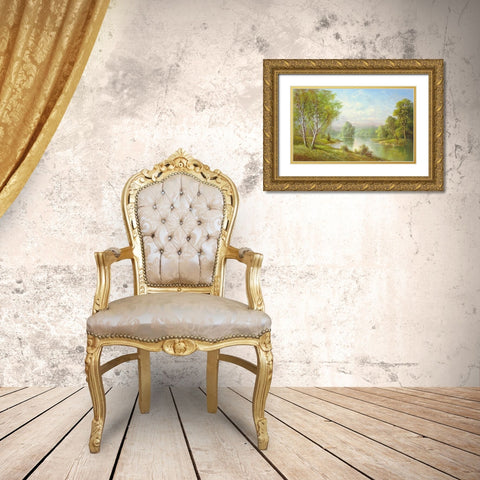 SILENT WATERS Gold Ornate Wood Framed Art Print with Double Matting by Glassl, Helmut