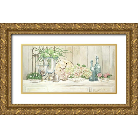 Timeless Gold Ornate Wood Framed Art Print with Double Matting by Moore, Linda