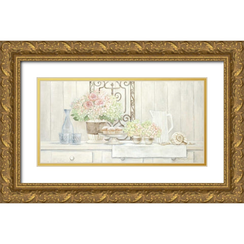 Sunday Afternoon Gold Ornate Wood Framed Art Print with Double Matting by Moore, Linda