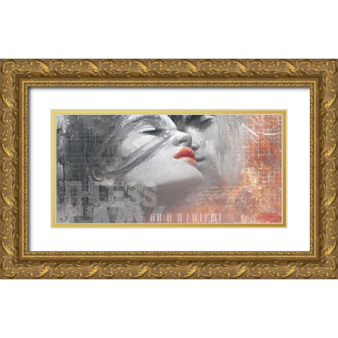 The Kiss Gold Ornate Wood Framed Art Print with Double Matting by Sestillo, Enrico