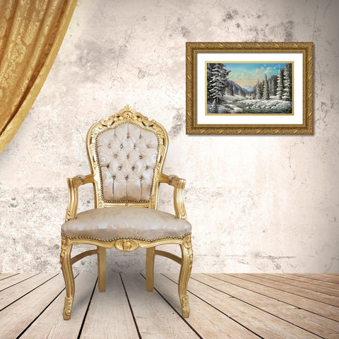 SIBERIAN WINTER Gold Ornate Wood Framed Art Print with Double Matting by Glassl, Helmut