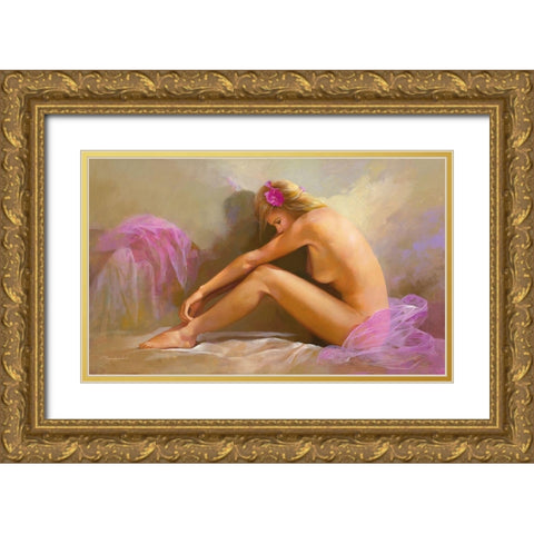 IN THE MORNING Gold Ornate Wood Framed Art Print with Double Matting by Lombardo, Spartaco