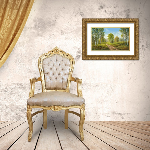 SUNNY AFTERNOON Gold Ornate Wood Framed Art Print with Double Matting by Buchner, H.