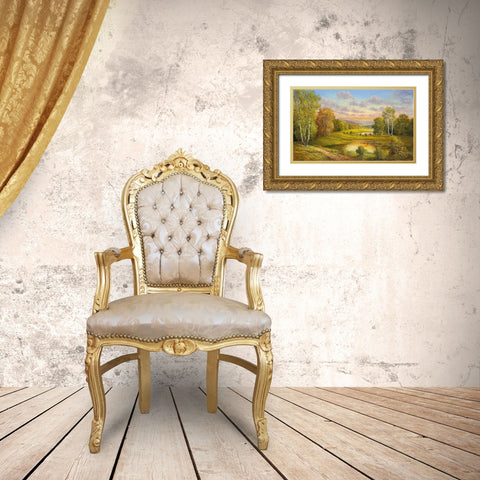 IDYLLIC SCENE Gold Ornate Wood Framed Art Print with Double Matting by Glassl, Helmut