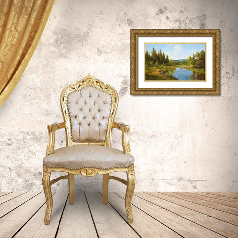 WILDERNESS WONDER Gold Ornate Wood Framed Art Print with Double Matting by Slava