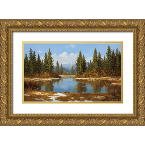 EALRY SPRING IN BOHEMIA Gold Ornate Wood Framed Art Print with Double Matting by Slava