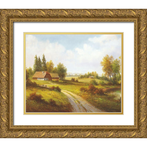 MY FAVOURITE RETREAT Gold Ornate Wood Framed Art Print with Double Matting by Weber, Max
