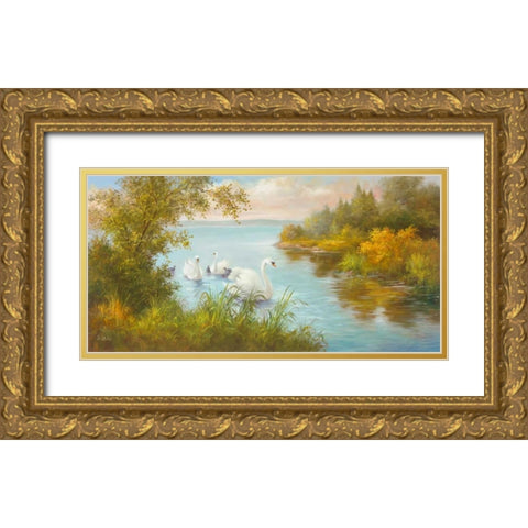 Early Morning Trip Gold Ornate Wood Framed Art Print with Double Matting by Smith, B.