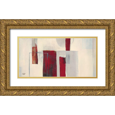 Red I Gold Ornate Wood Framed Art Print with Double Matting by Verbeek-Van Den Broek