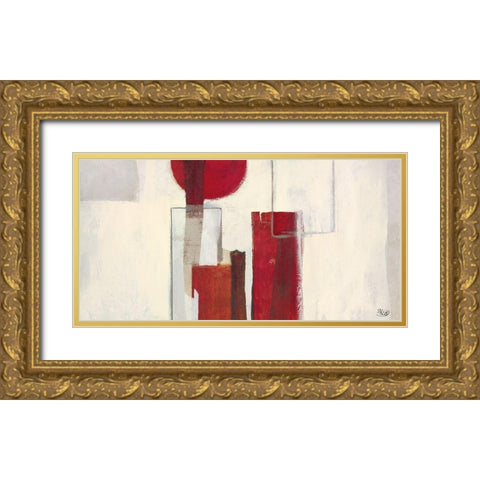 Red II Gold Ornate Wood Framed Art Print with Double Matting by Verbeek-Van Den Broek