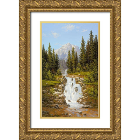 TATRA II Gold Ornate Wood Framed Art Print with Double Matting by Slava