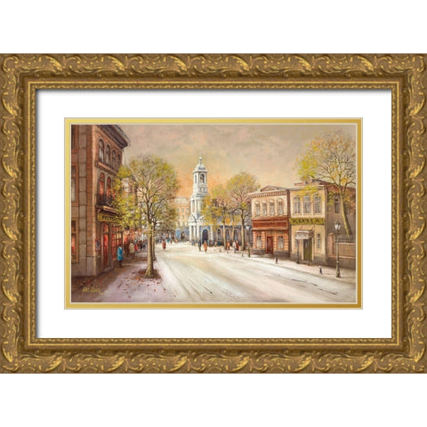 Streetscene II Gold Ornate Wood Framed Art Print with Double Matting by Erwin, Eric