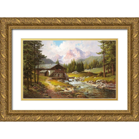 ABANDONED MILL Gold Ornate Wood Framed Art Print with Double Matting by Weber, Max