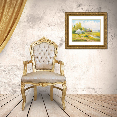 SEASONS Gold Ornate Wood Framed Art Print with Double Matting by Weber, Max