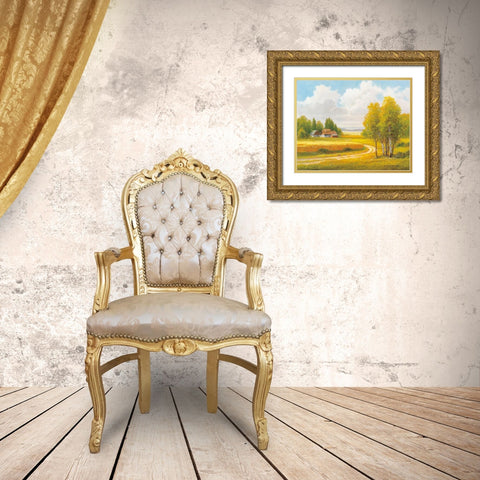 SEASONS Gold Ornate Wood Framed Art Print with Double Matting by Weber, Max