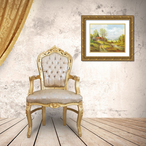 SEASONS Gold Ornate Wood Framed Art Print with Double Matting by Weber, Max