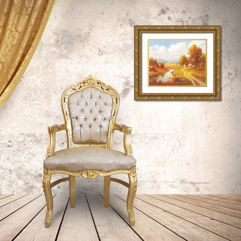 SEASONS Gold Ornate Wood Framed Art Print with Double Matting by Weber, Max