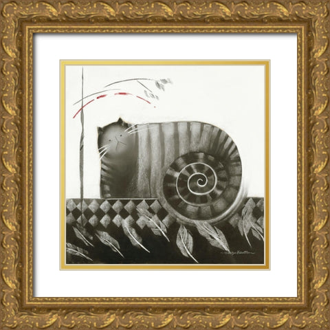 EVERTON Gold Ornate Wood Framed Art Print with Double Matting by Robertson, Marilyn