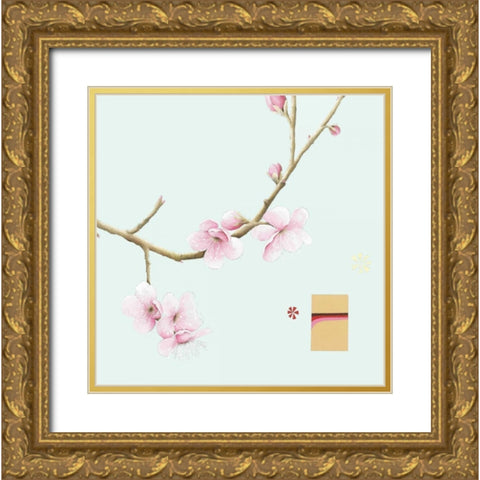 Pink Cherry I Gold Ornate Wood Framed Art Print with Double Matting by Gore, Ally-Reader, Robert