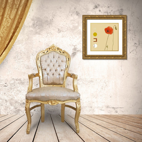 Poppy Gold Ornate Wood Framed Art Print with Double Matting by Gore, Ally-Reader, Robert