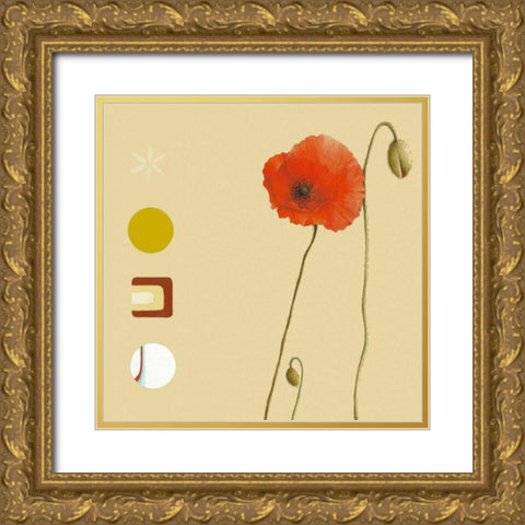 Poppy Gold Ornate Wood Framed Art Print with Double Matting by Gore, Ally-Reader, Robert