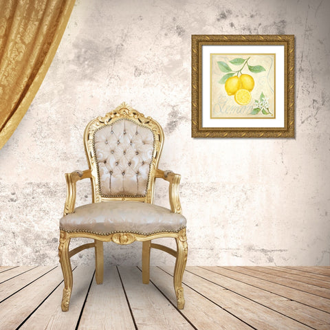 Lemon Gold Ornate Wood Framed Art Print with Double Matting by Moore, Linda