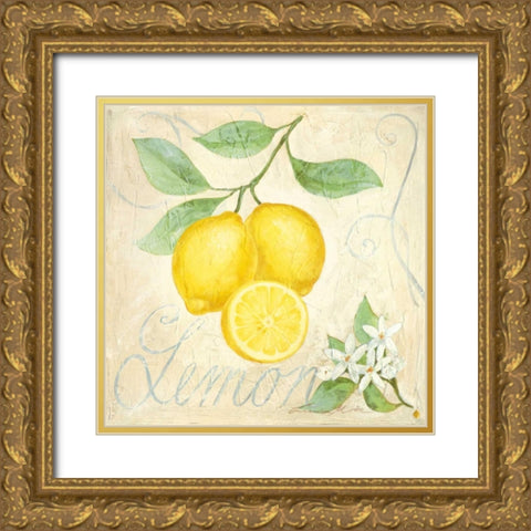Lemon Gold Ornate Wood Framed Art Print with Double Matting by Moore, Linda