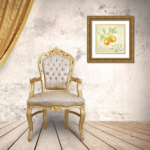 Pear Gold Ornate Wood Framed Art Print with Double Matting by Moore, Linda
