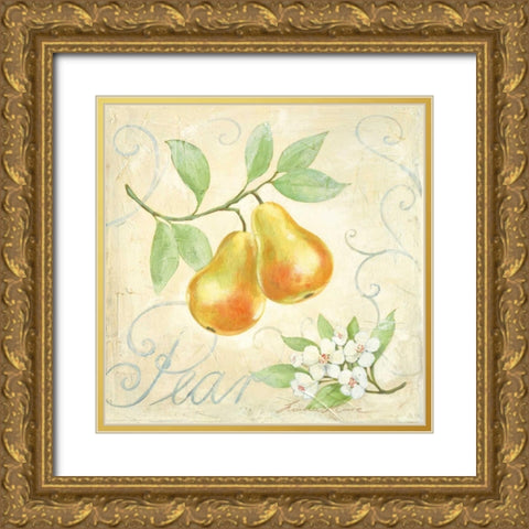 Pear Gold Ornate Wood Framed Art Print with Double Matting by Moore, Linda