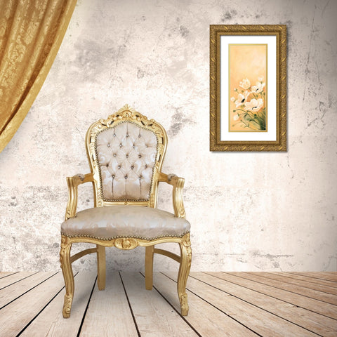 White poppies 1-3 Gold Ornate Wood Framed Art Print with Double Matting by Jasper