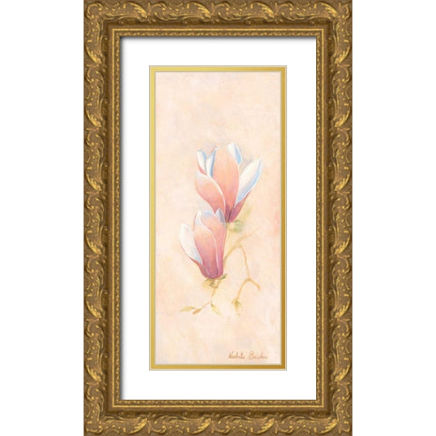 Magnolia 1-3 Gold Ornate Wood Framed Art Print with Double Matting by Boucher, Nathalie