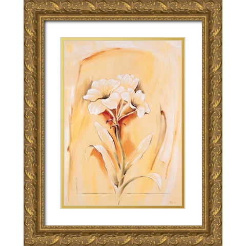 Morning glory Gold Ornate Wood Framed Art Print with Double Matting by Renee