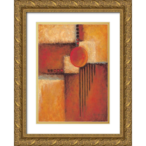 Orange II Gold Ornate Wood Framed Art Print with Double Matting by Kaufman, Judy