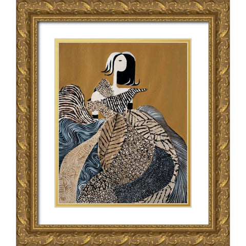 Fashion lady II Gold Ornate Wood Framed Art Print with Double Matting by Hedy
