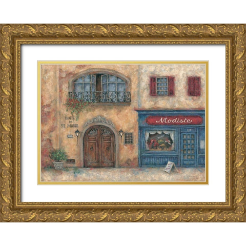 Modiste Gold Ornate Wood Framed Art Print with Double Matting by Kaufman, Judy