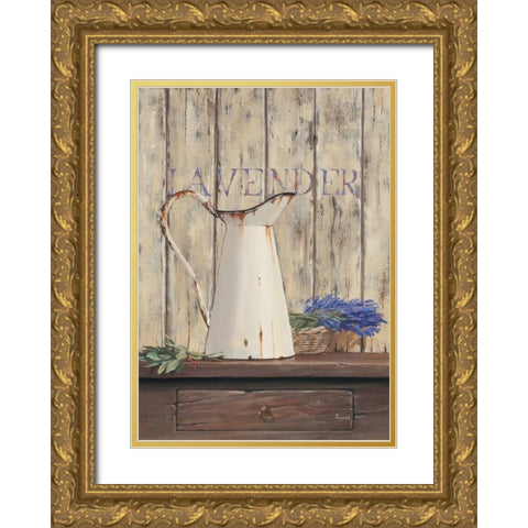 Lavender I Gold Ornate Wood Framed Art Print with Double Matting by Renee