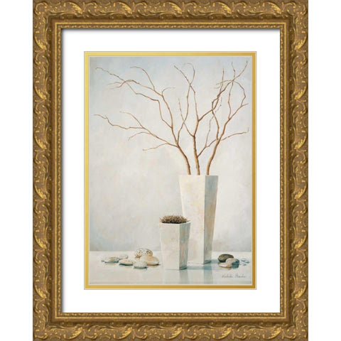 Twigs II Gold Ornate Wood Framed Art Print with Double Matting by Boucher, Nathalie