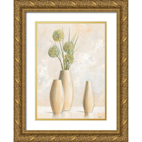 Vases with pastel I Gold Ornate Wood Framed Art Print with Double Matting by Renee