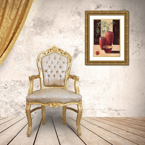 Bambuseo Gold Ornate Wood Framed Art Print with Double Matting by Renee