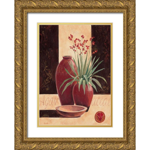 Agavacea Gold Ornate Wood Framed Art Print with Double Matting by Renee
