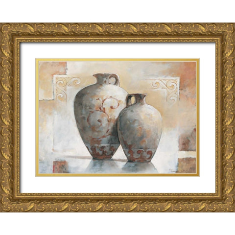 Vases II Gold Ornate Wood Framed Art Print with Double Matting by Alberto, Tanya
