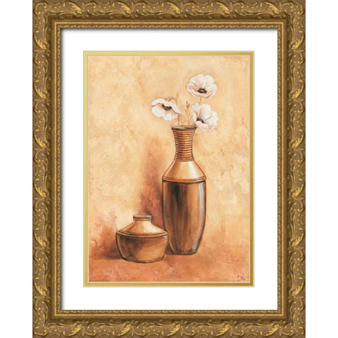 Daisy in vase II Gold Ornate Wood Framed Art Print with Double Matting by Nauts, Frans
