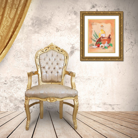 Aioli Gold Ornate Wood Framed Art Print with Double Matting by Jasper