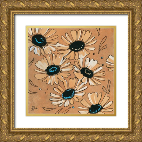 Happy daisies II Gold Ornate Wood Framed Art Print with Double Matting by Blake B
