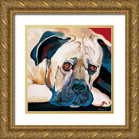 Dog rocks II Gold Ornate Wood Framed Art Print with Double Matting by Mark Z